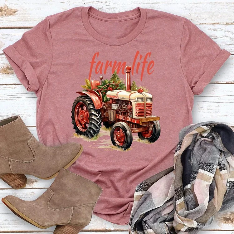 Farm Life Round Neck T-shirt-0019956