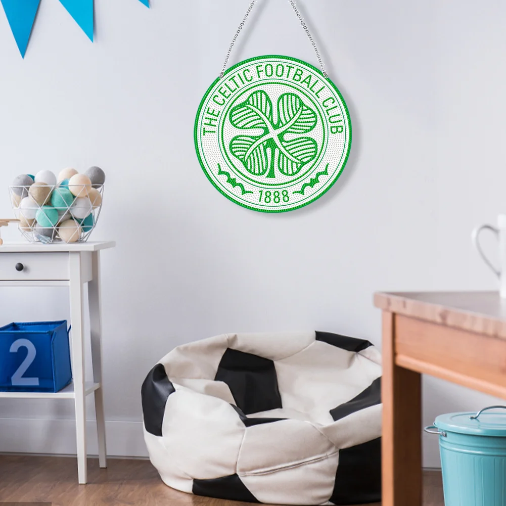 DIY Celtic Club Acrylic Diamond Painting Art Pendant Christmas Home Windows Decor