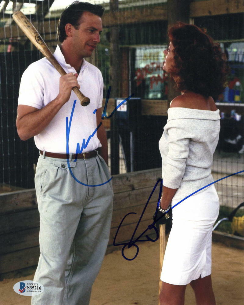 SUSAN SARANDON & KEVIN COSTNER SIGNED AUTOGRAPHED 8X10 Photo Poster painting - RARE, BULL DURHAM