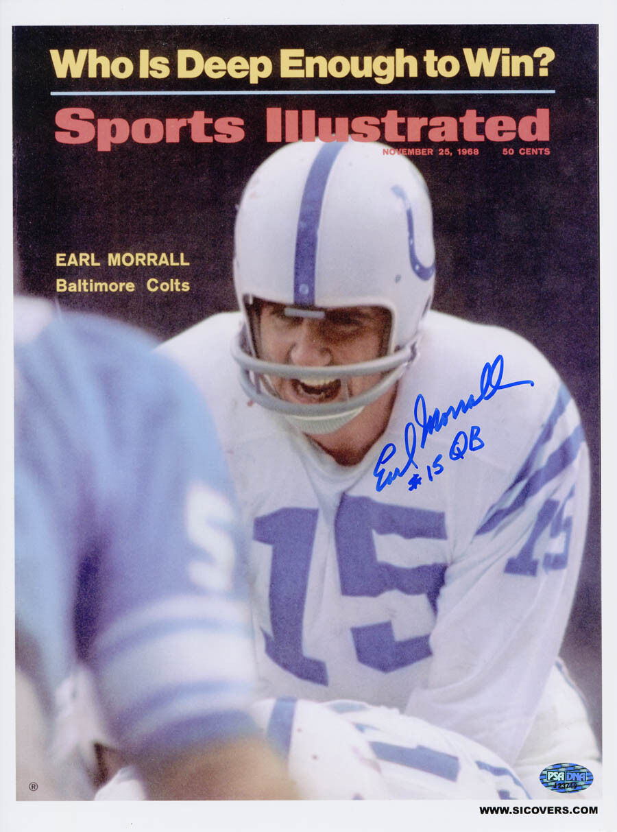 Earl Morrall SIGNED Sports Illustrated Print Baltimore Colts PSA/DNA AUTOGRAPHED