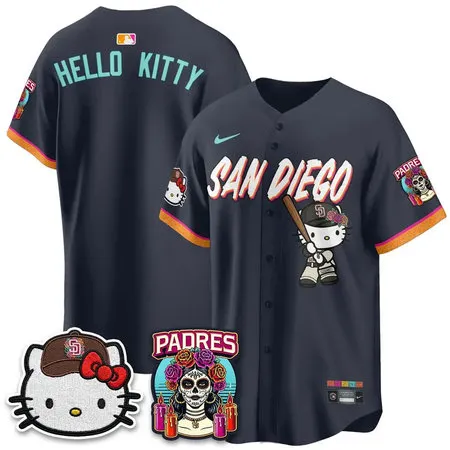 Men's San Diego Padres Obsidian 2026 City Connect x Hello Kitty Vapor Limited Jersey
