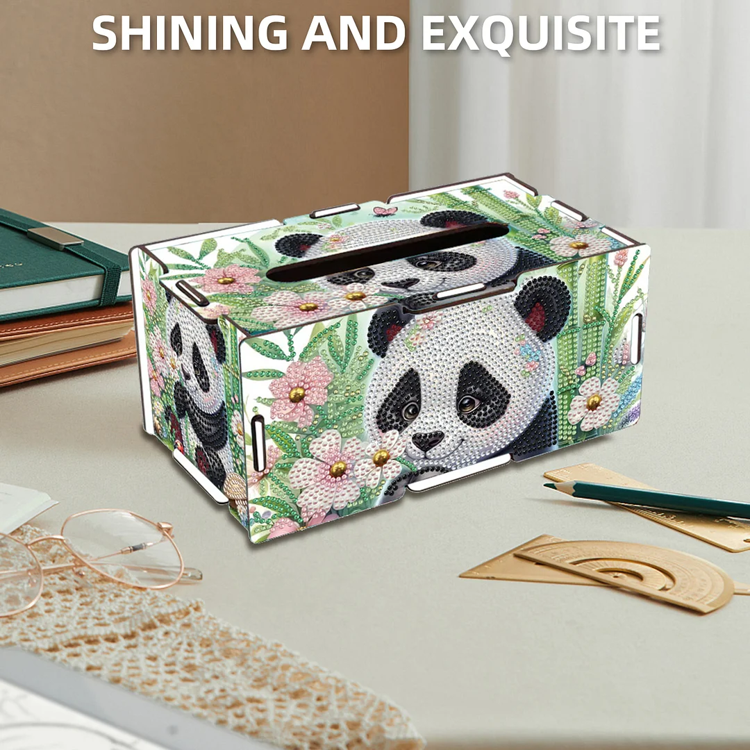 Wooden Diamond Painting Tissue Box for Home and Office Decoration(CZH003)