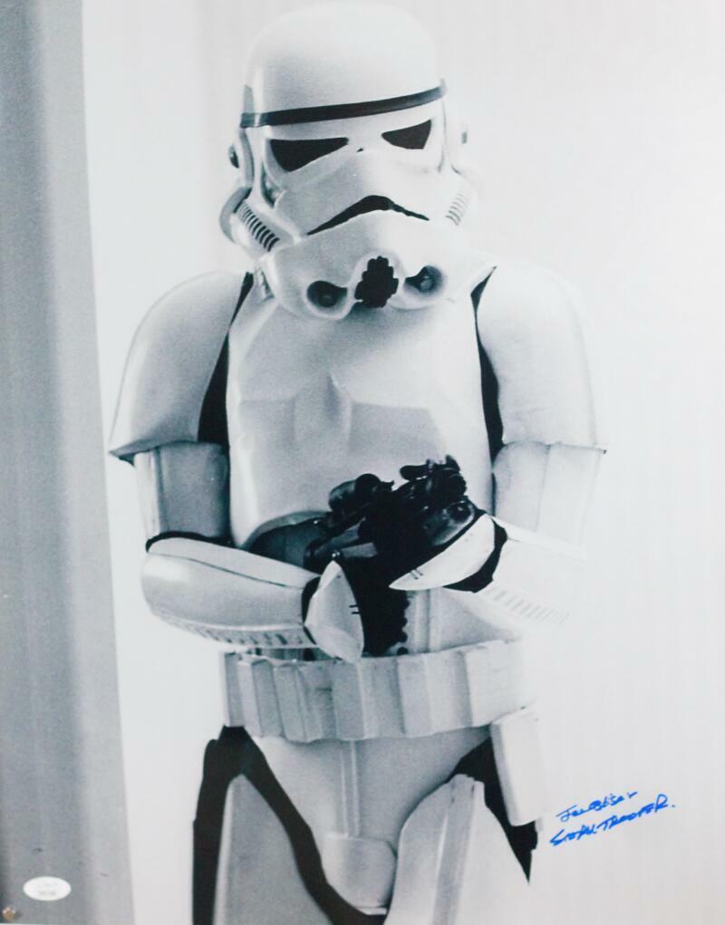 Joe Gibson Autographed Movie Still 16x20 Photo Poster painting w/ Stormtrooper - JSA Auth *Blue