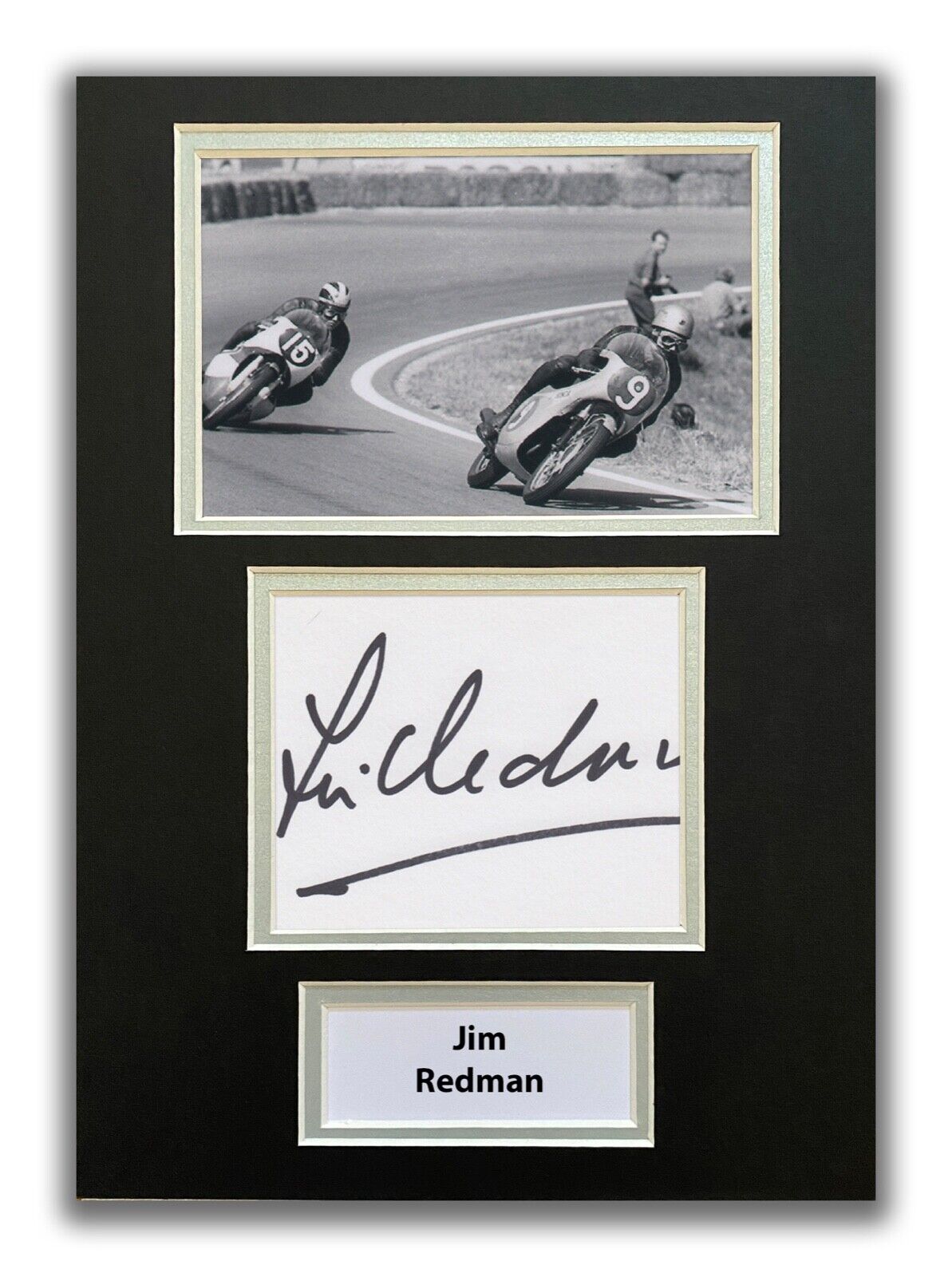 JIM REDMAN HAND SIGNED A4 MOUNTED Photo Poster painting DISPLAY - ISLE OF MAN TT 1.