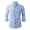 Men's Printed Long Sleeve Plaid Shirt
