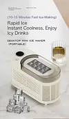 Portable small tabletop ice maker with cube ice automatic ice box