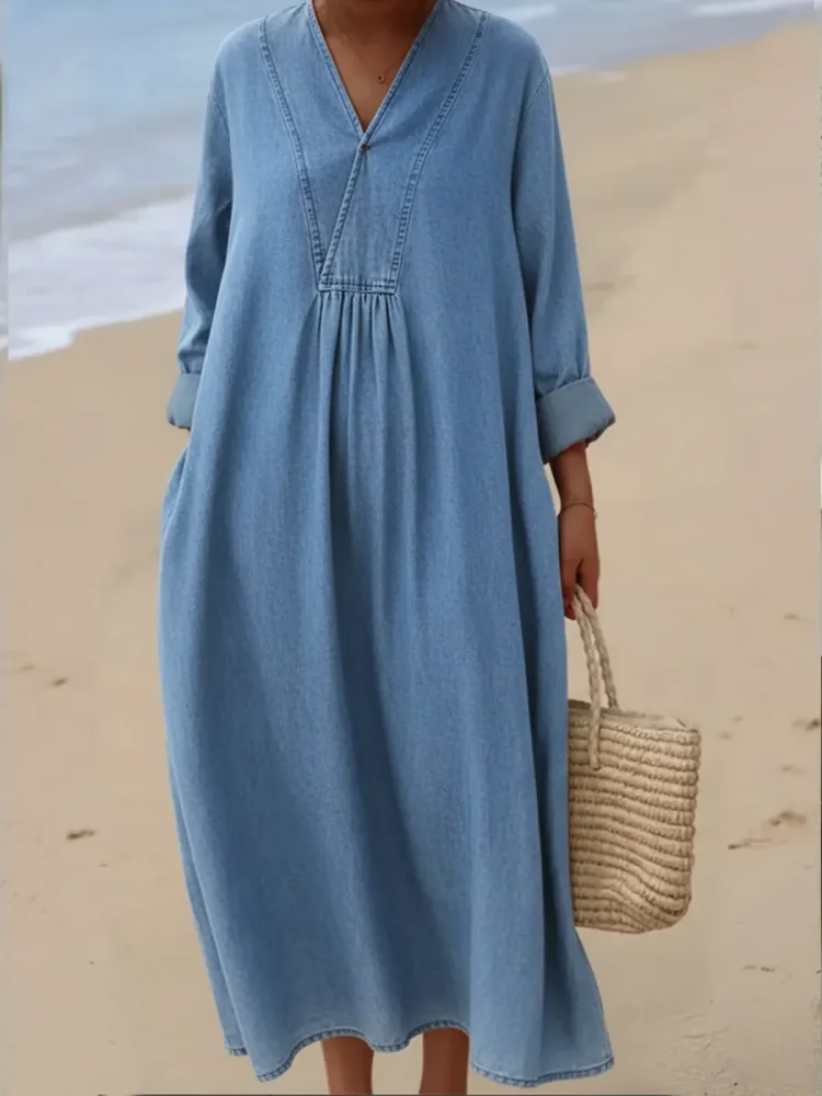 Women's Casual Denim Cotton Dress socialshop