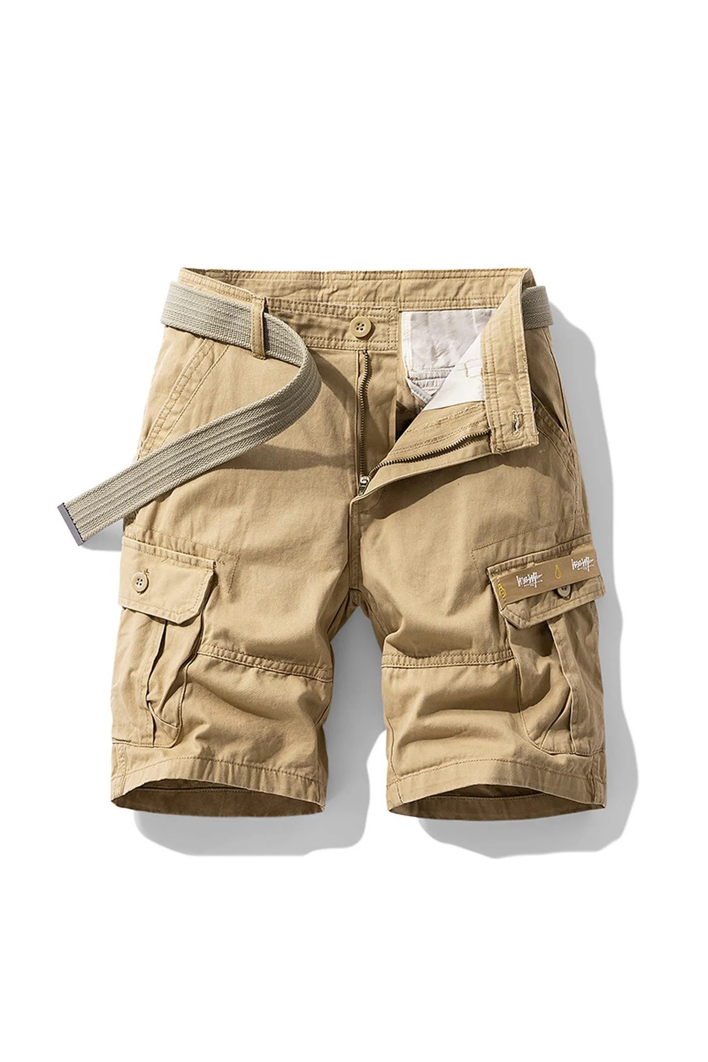 Men's Cotton Canvas Cargo Shorts &ndash; Relaxed Belted Fit