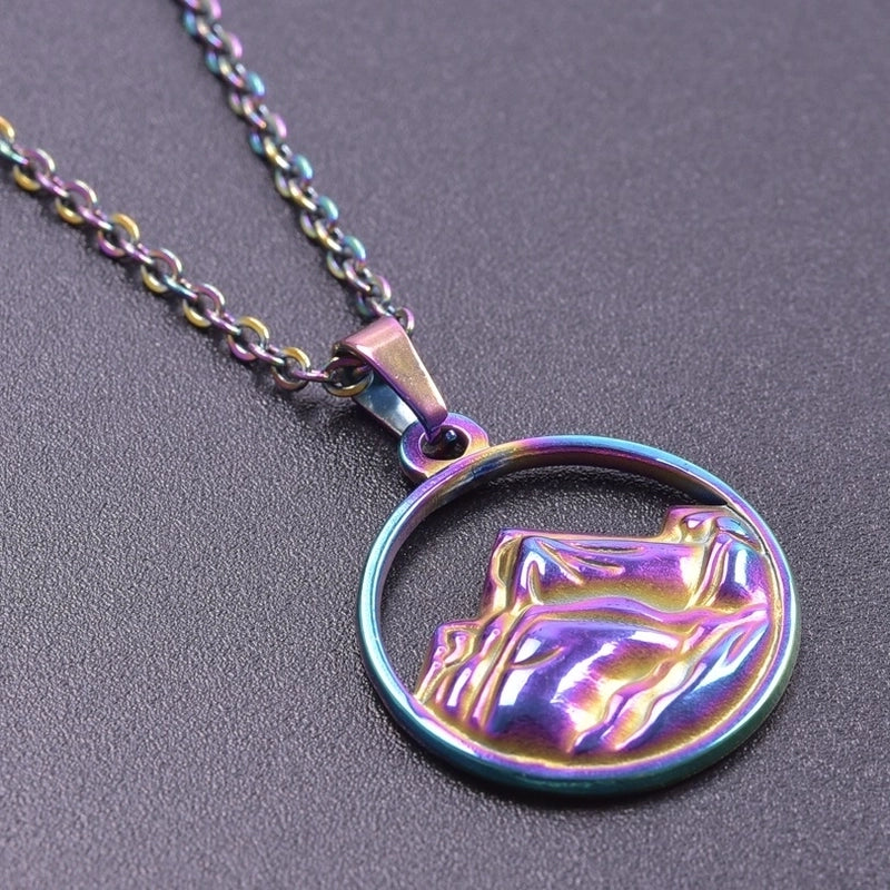 304 Stainless Steel 18K Gold Plated Basic Minimalist Classic Style Plating Mountain Pendant Necklace