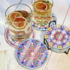 (US Only)6PCS Acrylic Special Shape Diamond Painting Art Coaster Kit Washable with Holder