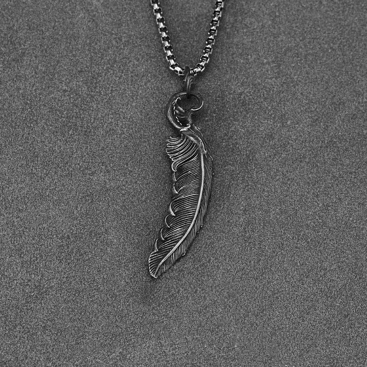 Coutureaura 999 Sterling Silver Feather Necklace