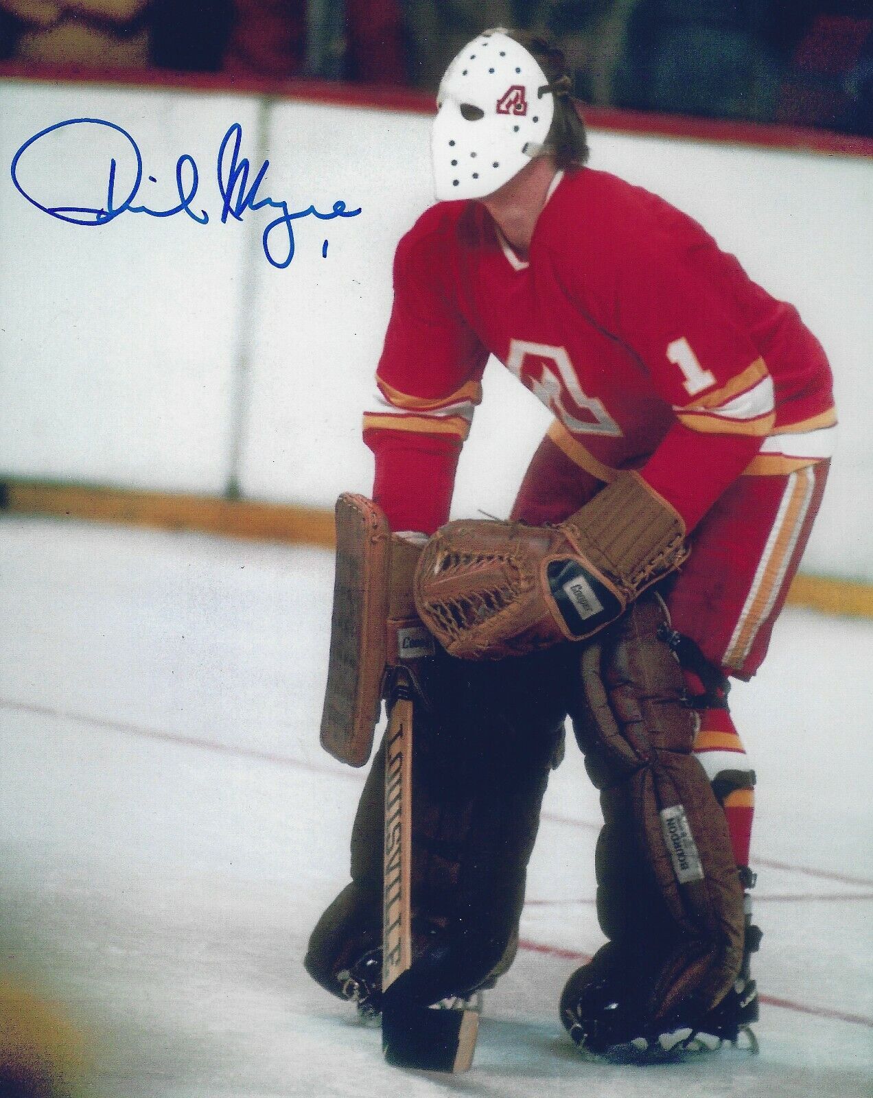 Signed 8x10 PHIL MYRE Atlanta Flames Autographed Photo Poster painting - COA