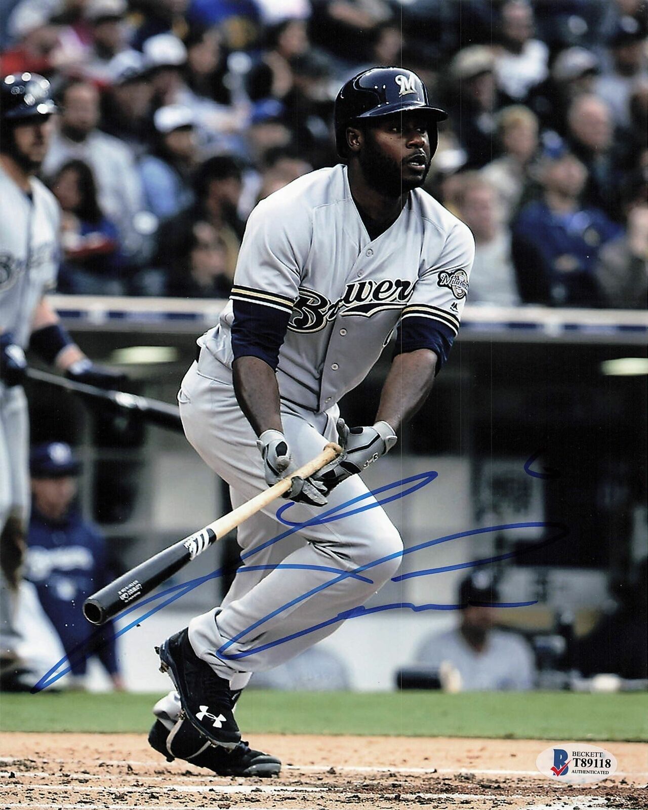 Lorenzo Cain signed 8x10 Photo Poster painting BAS Beckett Milwaukee Brewers Autographed