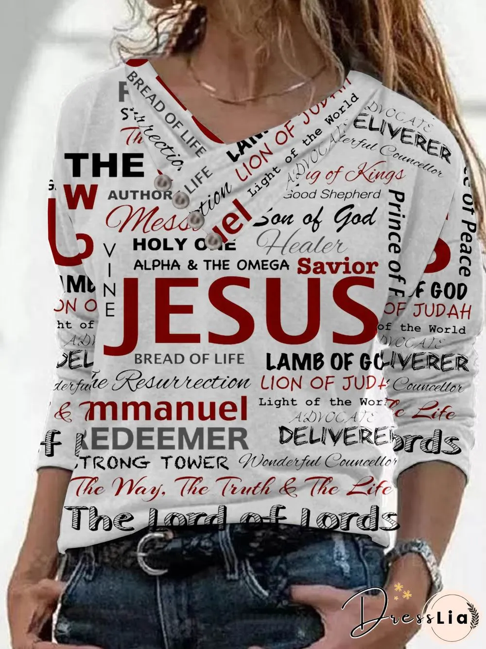 Long Sleeve Plus Size Printed Tops T-shirts