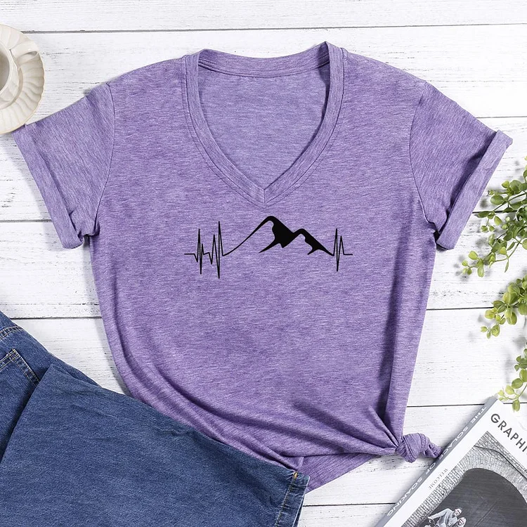 Mountain and hiking V-neck T Shirt-Annaletters