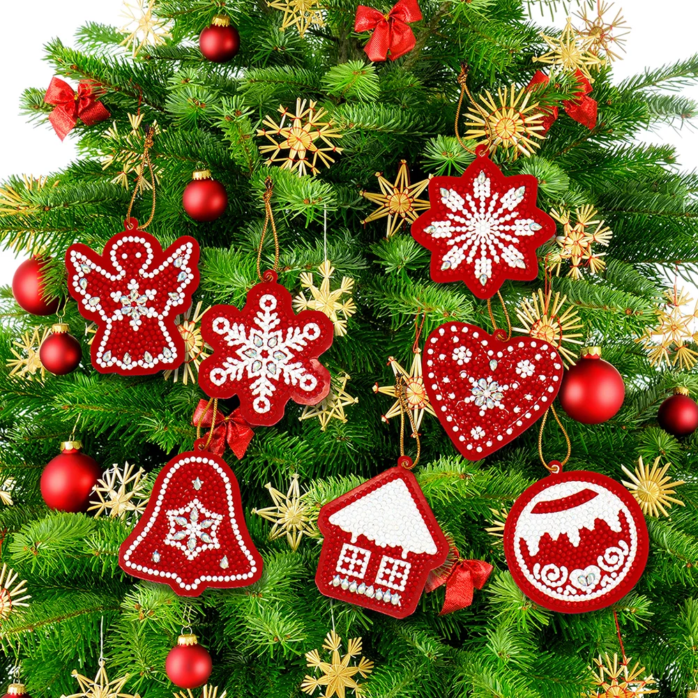 10pcs DIY Diamond Painting Christmas Tree Pendant (Single Side)