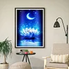 >SALE<5D DIY Diamond Painting Moon White Lotus Kits Full Round Drill Wall Decor Art