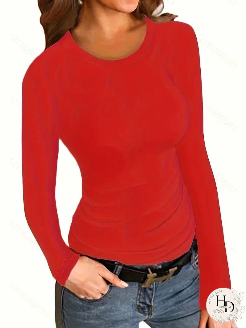 Trendy Ribbed Mock Neck Top