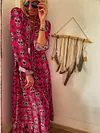 Skull Printed Long Sleeves Maxi Dress
