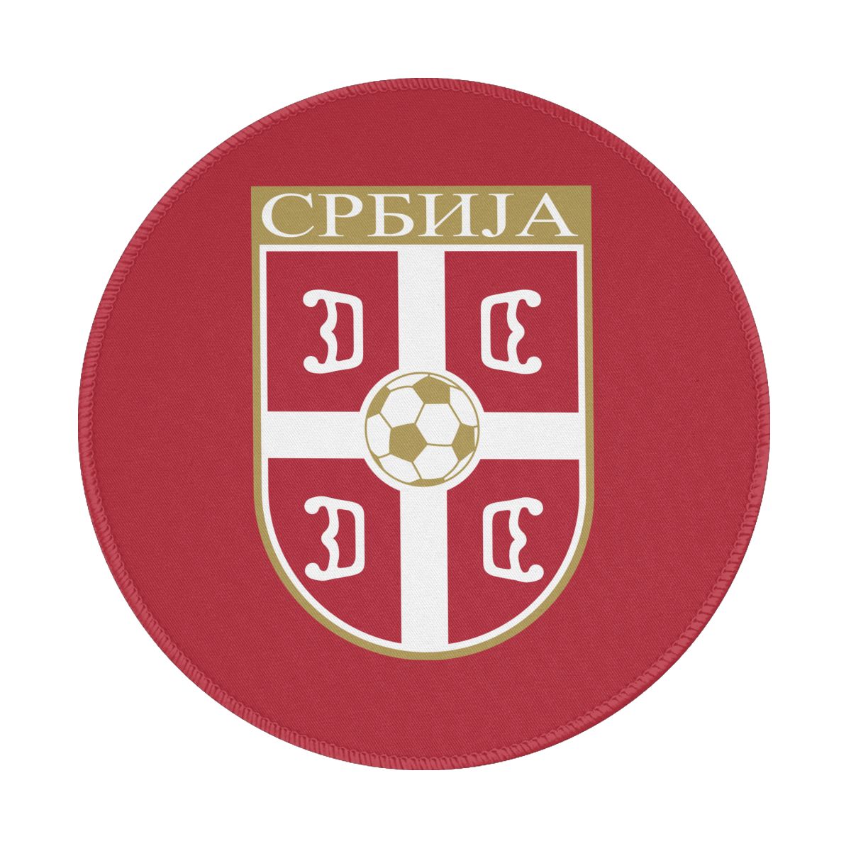 Serbia National Football Team Round Non-Slip Thick Rubber Modern Gaming Mousepad