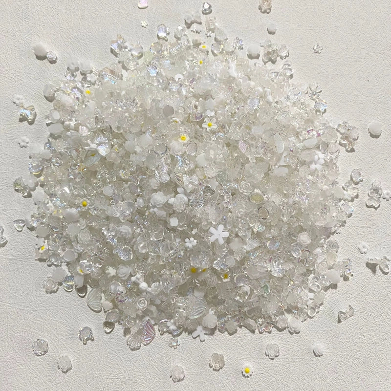 New Mixed Style Fairy Nail Art Decorations Ice Transparent Camellia Butterfly Deer Heart Shaped Material Pack