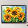 (US Only)Full Embroidery Beads Printed 11CT Sunflower Cross Stitch Kit Art Decor 65x50cm