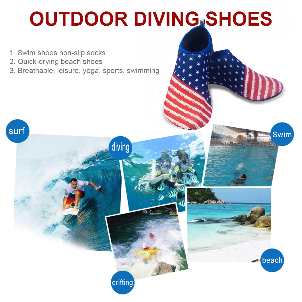 

Printed Beach Swimming Water Sport Socks Barefoot Surfing Snorkeling Shoes, 38-39, 501 Original