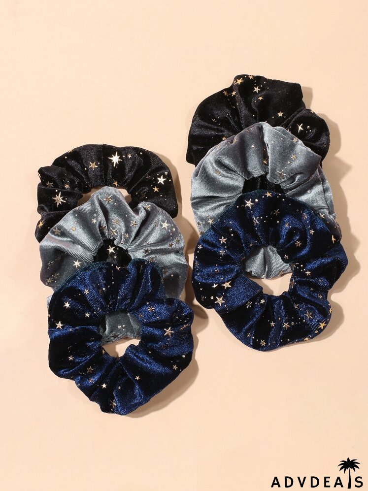 6pcs Galaxy Print Scrunchie