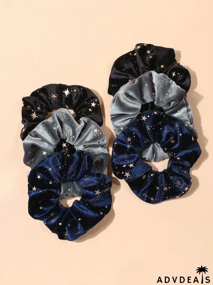 6pcs Galaxy Print Scrunchie