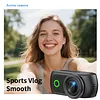 Compact Panoramic Action Camera Anti-Shake WiFi Mini Sports Camera 2.0in Flip Screen with Magnetic Neck Strap for First-person View Shooting