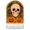 DIY Diamond Art LED Night Light &ndash; Light-Up Table Decor, Double-Sided Printed DIY Crystal Pearl Painting Decoration for Holiday & Gifts(Pumpkin Skull)