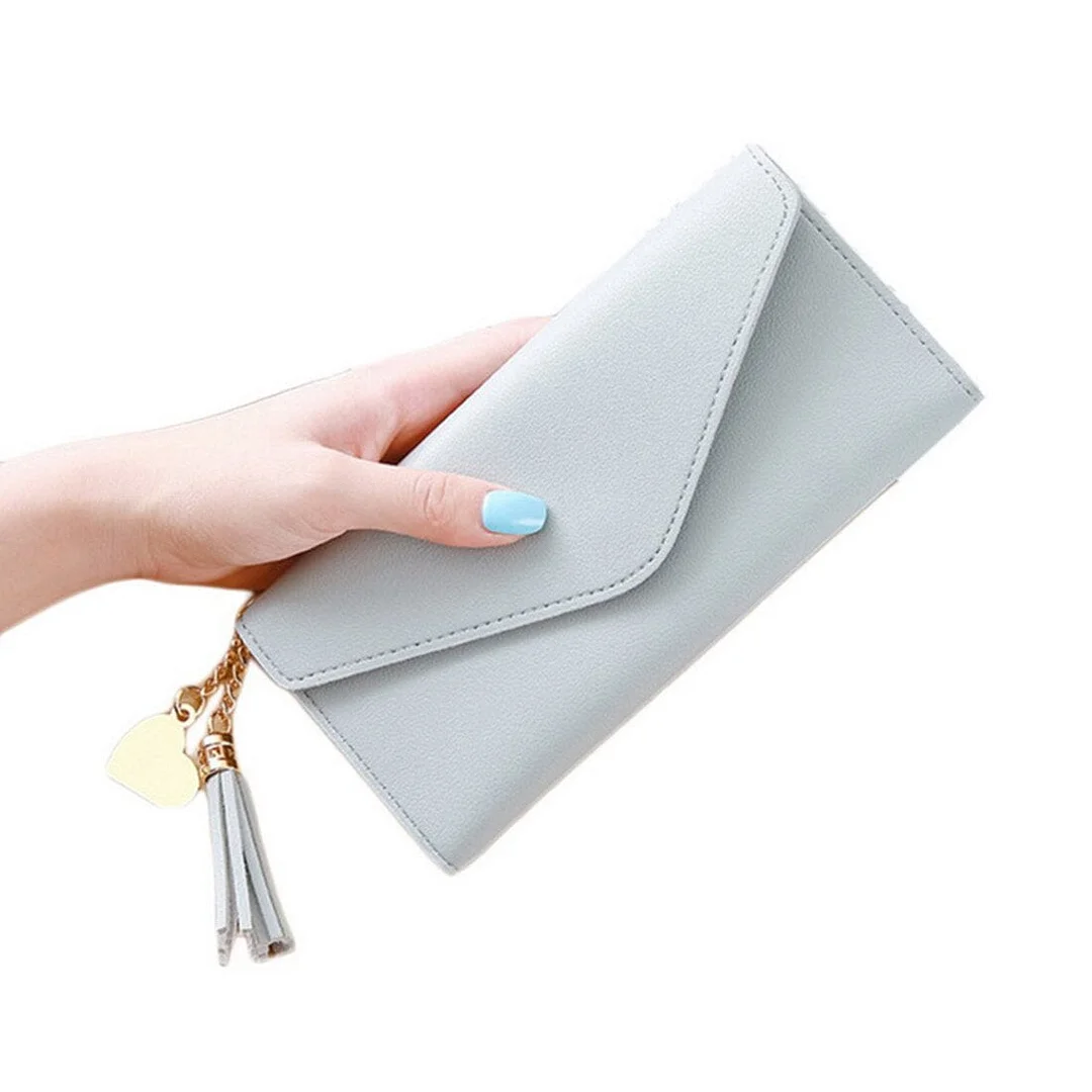 Women Wallets Small Leather Purse Women Tassel Card Bags For Women 2020 Female Purse Money PU Zipper Clip Daily Lady Wallet