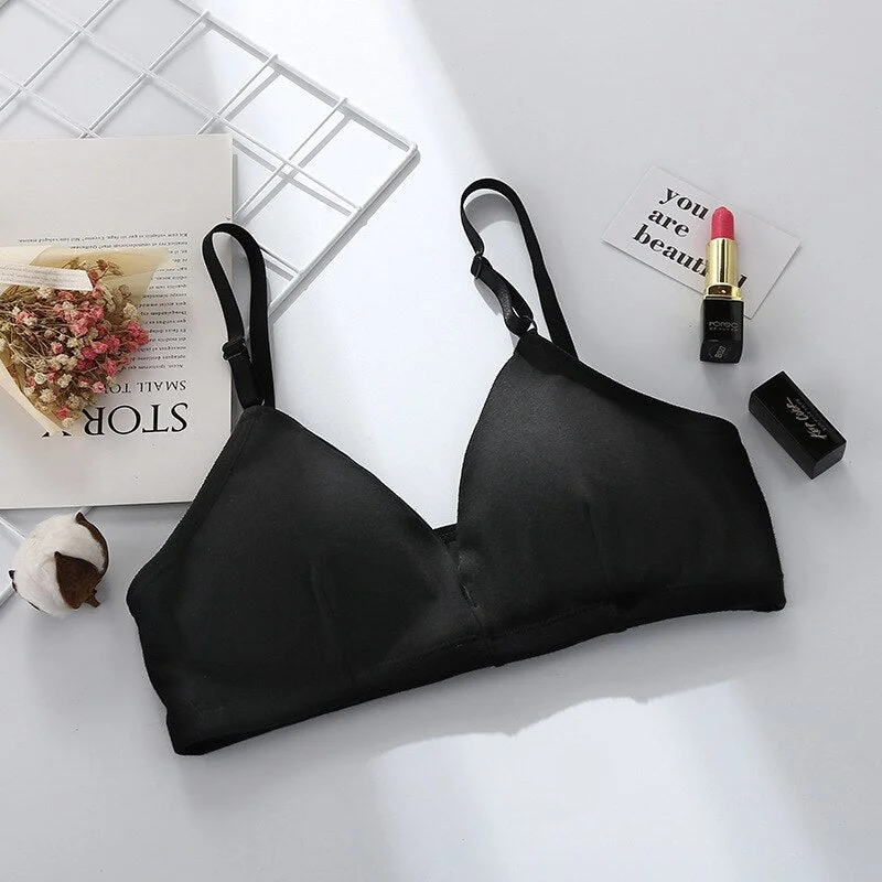 Triangle Cup Bras Women Skin-Friendly Pad-Style Wrapped Underwear Push-up Comfort Bralette Seamless Lingerie soutien gorge