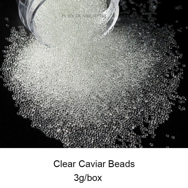 Pixie Nails Rhinestones Micro Tiny AB Chaton Crystal Glass 3D Caviar Beads Mini Nail Art Rhinestone Acrylic Manicure Decorations-Nail Inspo