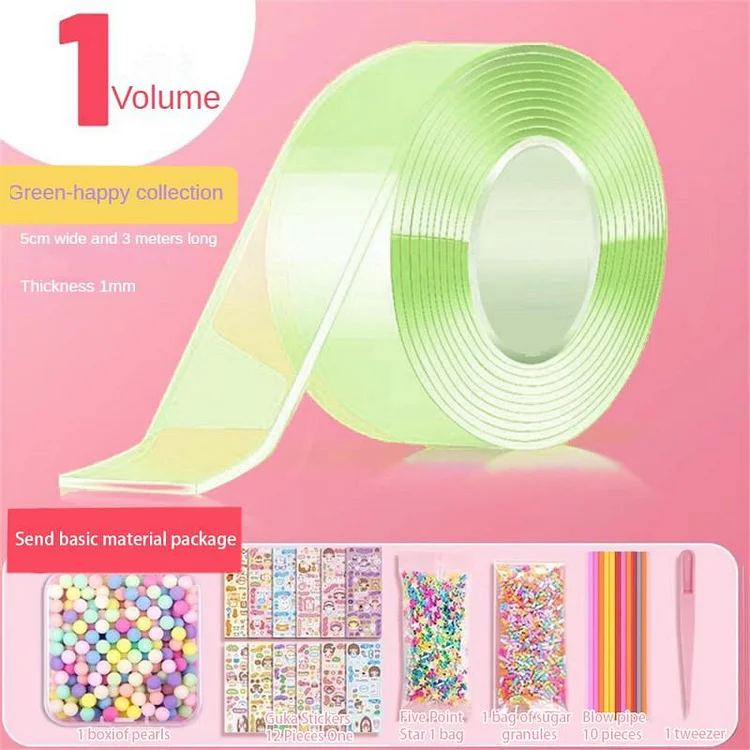 Nano adhesive set, kneading material package, and adding glitter powder, nano adhesive tape to blow bubbles DIY | 168DEAL
