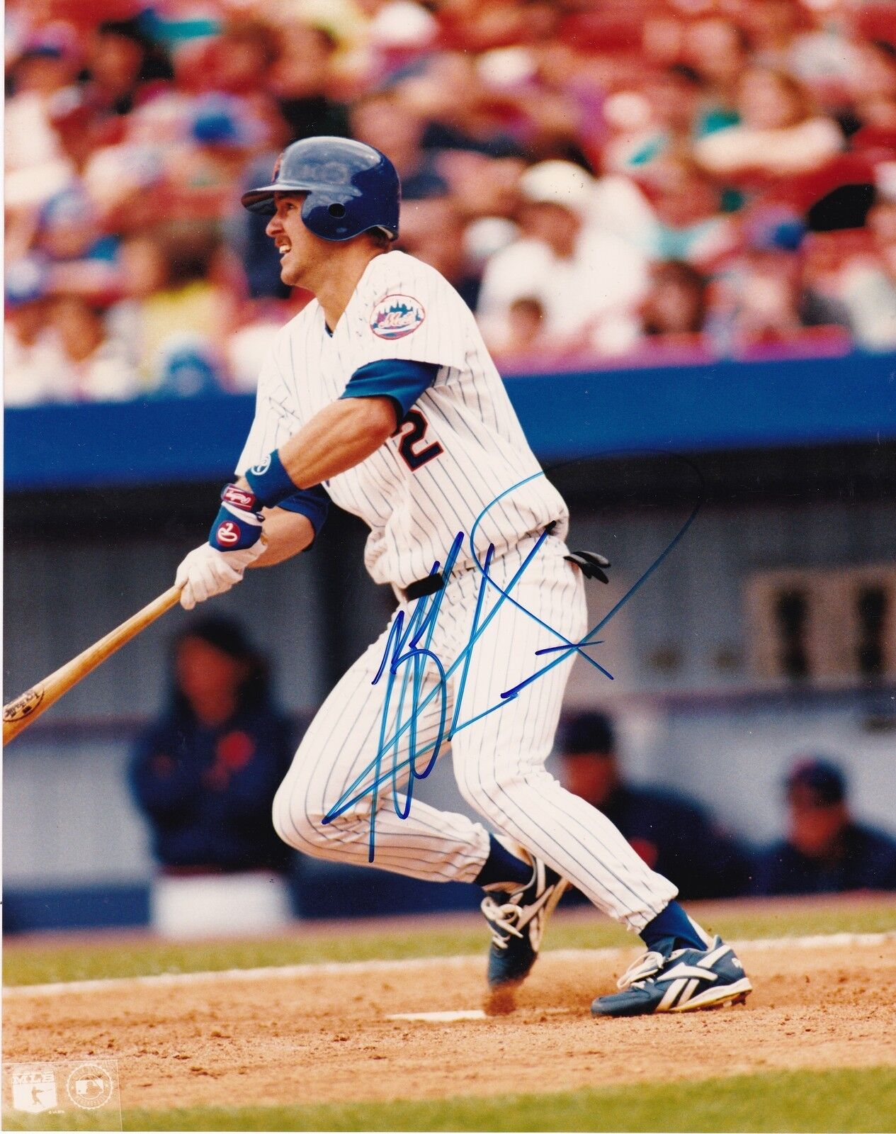 JEFF KENT NEW YORK METS ACTION SIGNED 8x10