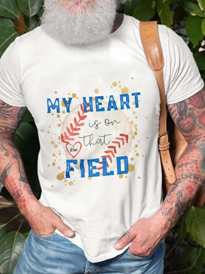 My Heart Is On The Field Print MEN'S T-SHIRTS socialshop