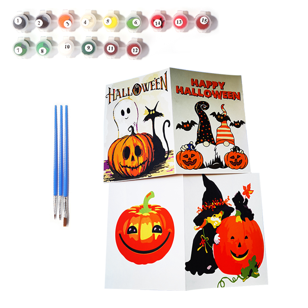 

2pcs Halloween Greeting Card - Paint By Numbers Craft, 501 Original