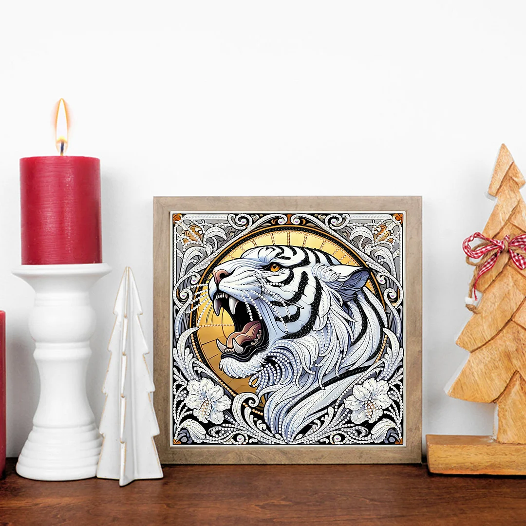 Tiger - Partial Special Shaped Drill Diamond Painting Kits (Canvas|30*30cm)