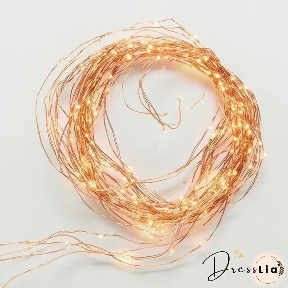 Led Copper Wire Fairy String Lights Vine Branch Light String Waterfall Holiday Curtain Lamp Garden Christmas Party Decor