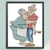 (Counted/Stamped) 14CT Old Married Couple - Cross Stitch 19*25cm/7.48*9.84in(Brand)