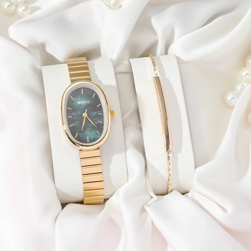 Elegant Oval Single Folding Buckle Quartz Women’s Watches