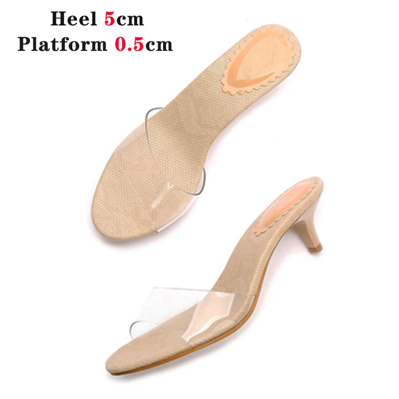 Qengg Voesnees 2021 New Women Brand Summer Slippers High Quality One Word Band Sandal Pure Colour Patent Leather High-Heeled Shoes