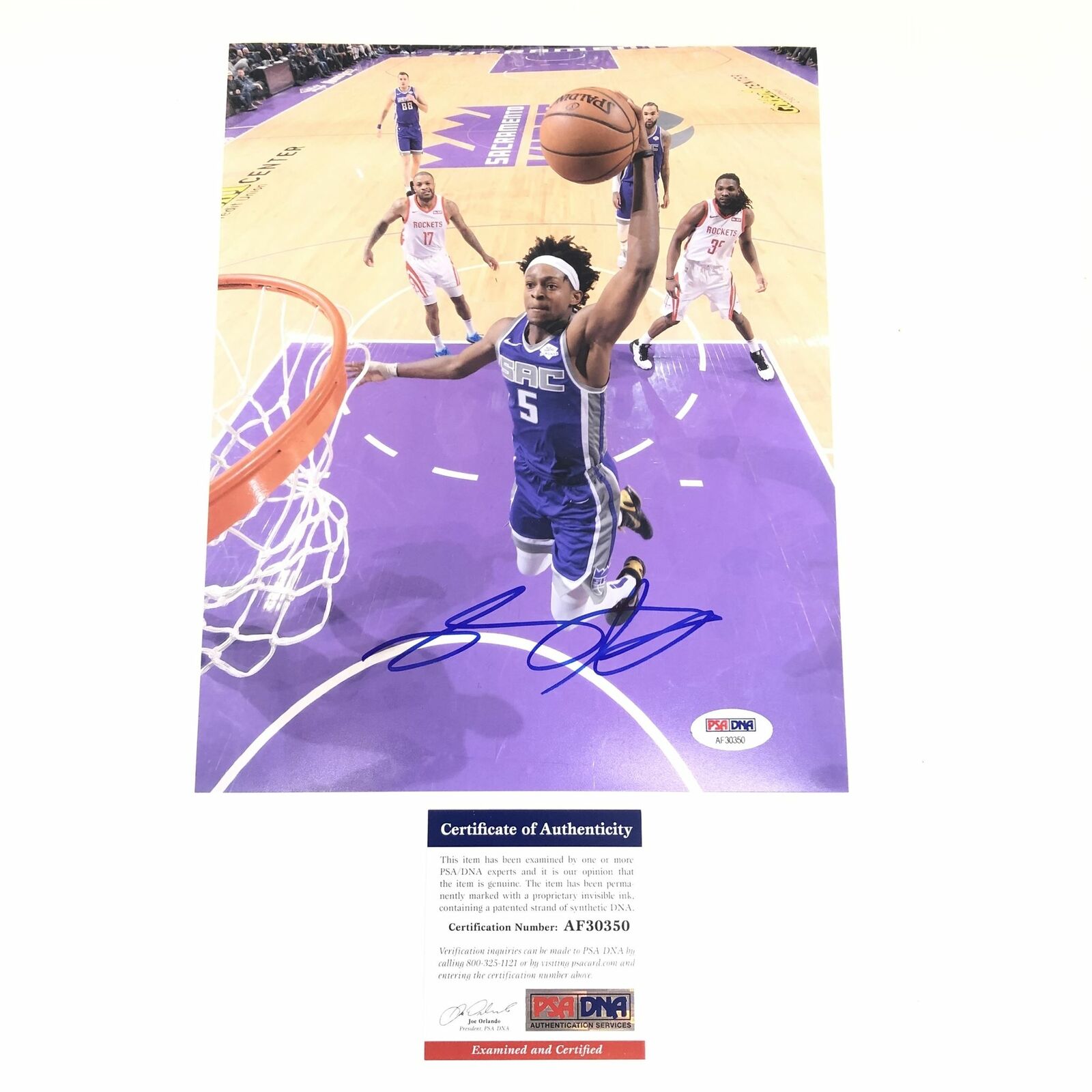 De'Aaron Fox Signed 8x10 Photo Poster painting PSA/DNA Sacramento Kings Autographed