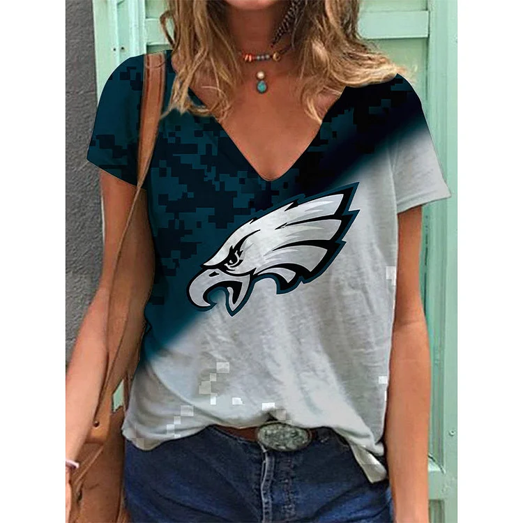 Philadelphia Eagles Lightweight Short Sleeve V-Neck T-Shirt