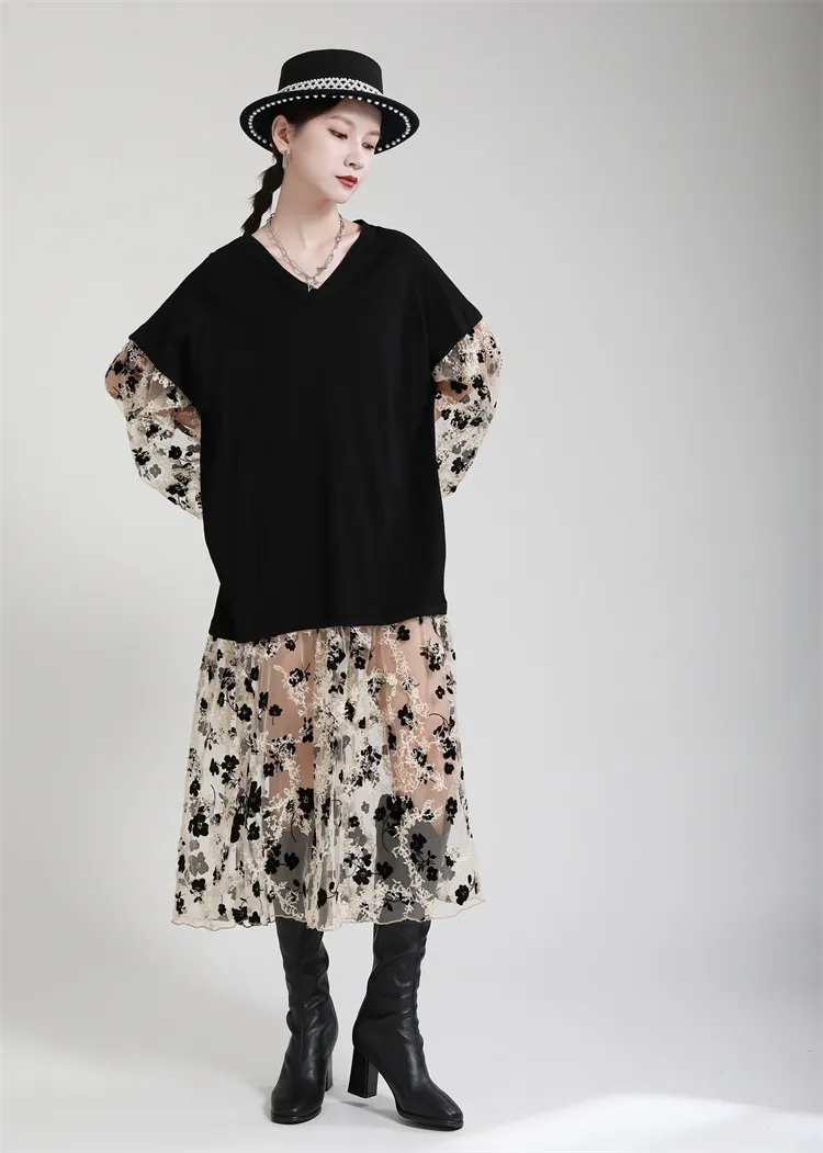 Elegant Floral Mesh Dress