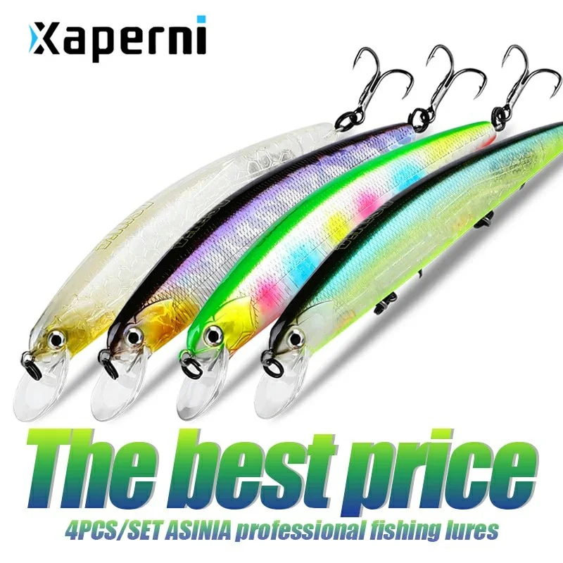 ASINIA Best price 4pcs each set 11cm 17g Dive 1.5m super weight system long casting SP minnow New model fishing lure