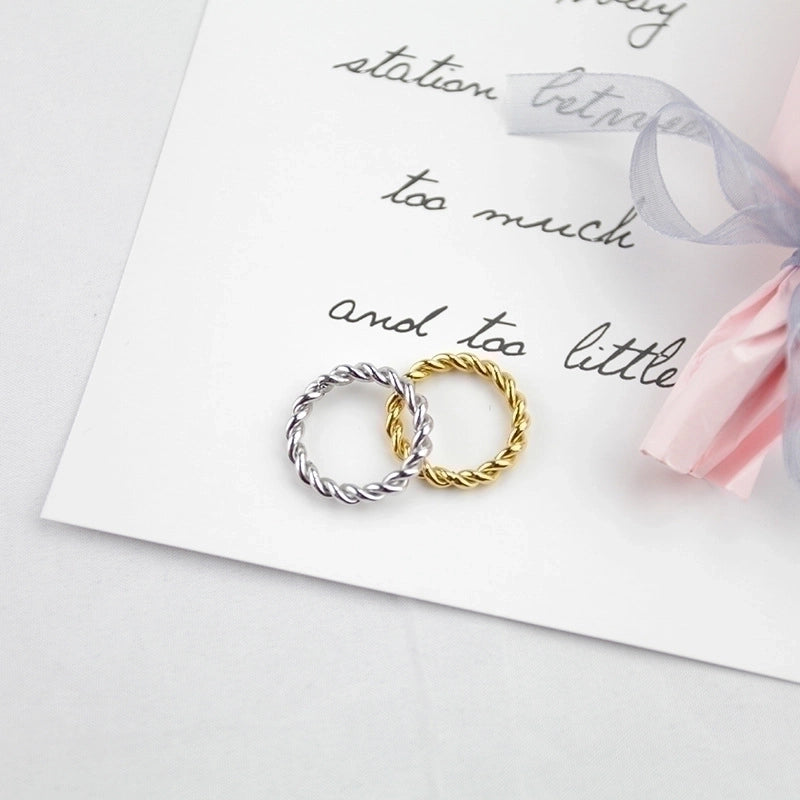 1 Piece Minimalist Solid Color Titanium Steel Gold Plated Rings