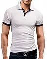 Men's T Shirt Tee Polo Shirt Golf Shirt Turndown Casual Soft Breathable Short Sleeve Lake Blue Black White Solid Cloths by Inlyline