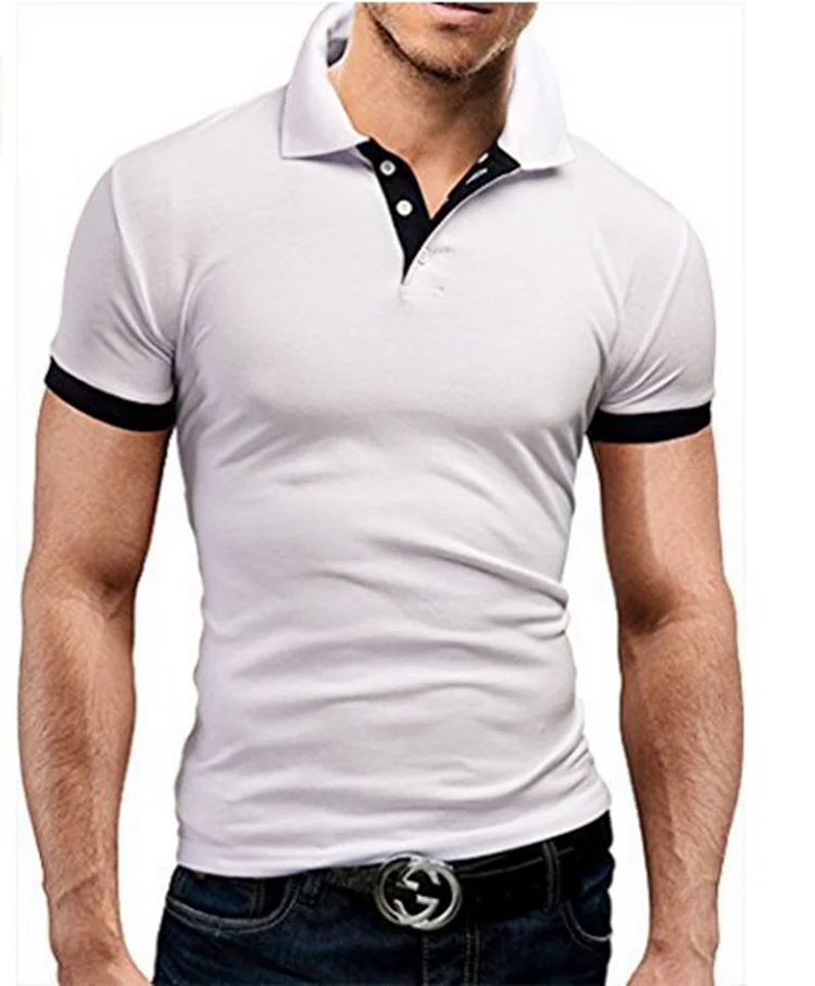 Summer Casual Short Sleeve Tight Tight Fitting Men's Polo Shirts at Hiphopee